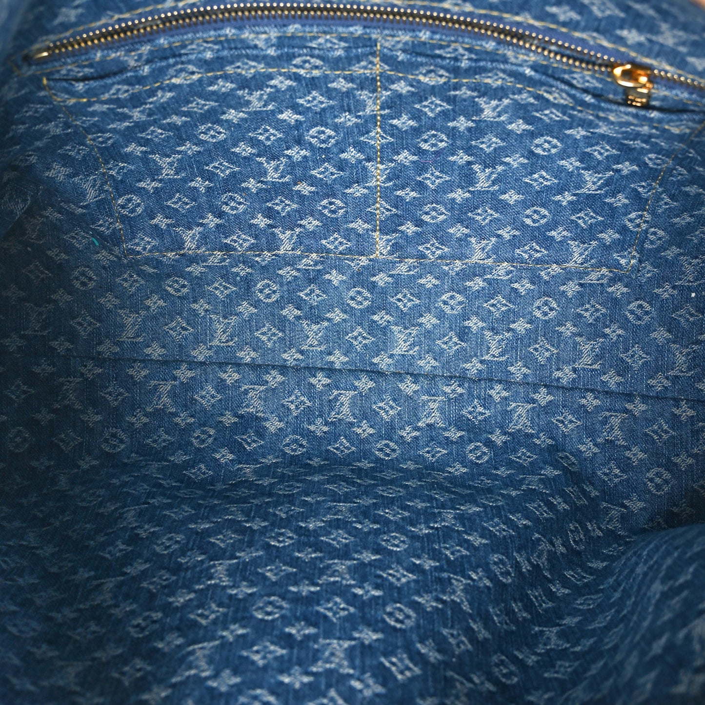 Monogram Denim CarryAll MM Blue
