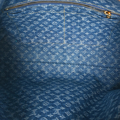 Louis Vuitton Monogram Denim CarryAll MM Blue 6 of 9