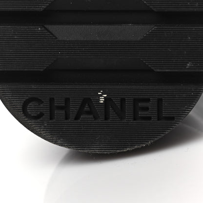 Chanel Shiny Calfskin Quilted Lace Up Combat Boots 39 Black 6 of 9