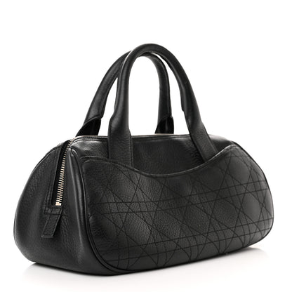 Christian Dior Deerskin Cannage Stitched Boston Black 2 of 14