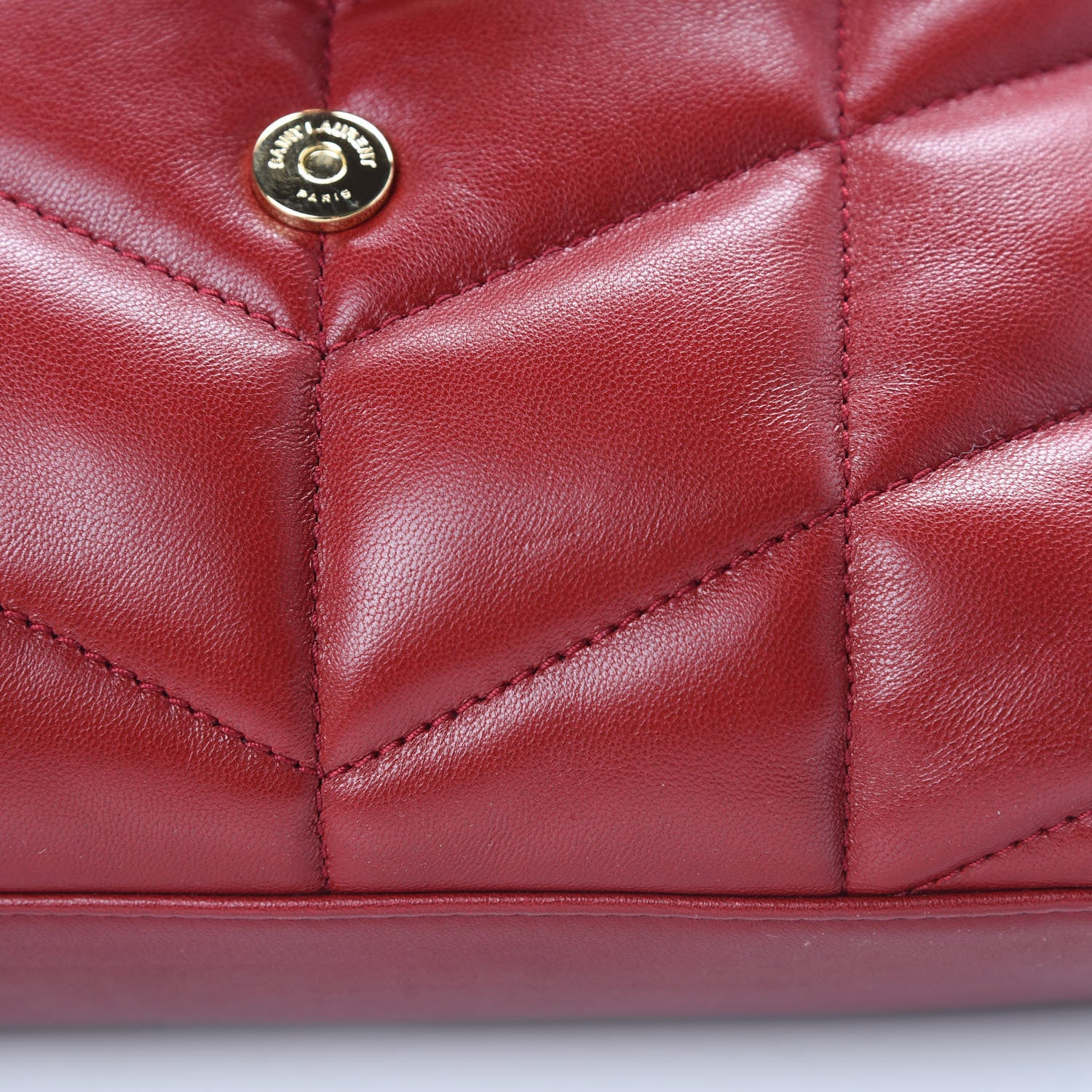 Saint Laurent Lambskin Quilted Toy Loulou Puffer Monogram Chain Satchel Red 8 of 11