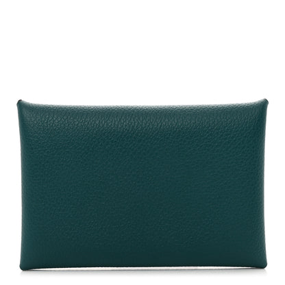 Hermes Evercolor Calvi Card Case Vert Bosphore 1 of 7