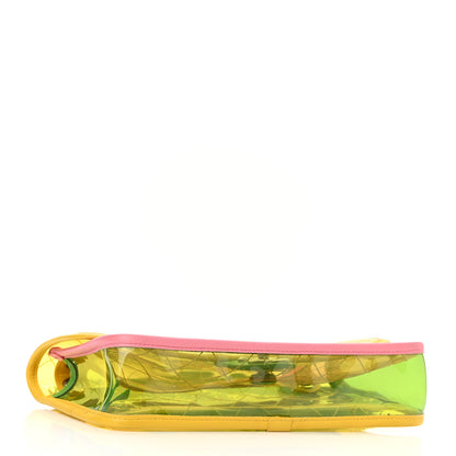 Chanel PVC Lambskin Stitched Medium Coco Splash Flap Yellow Green Pink 4 of 10