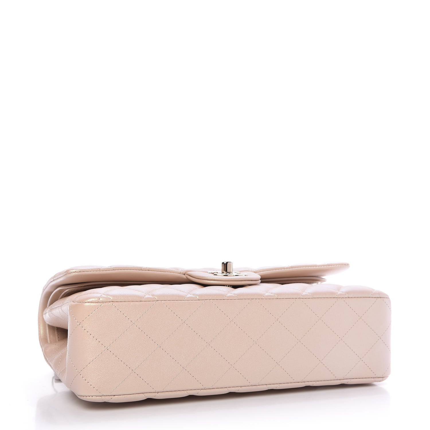 Chanel Iridescent Calfskin Quilted Medium Double Flap Beige 4 of 10