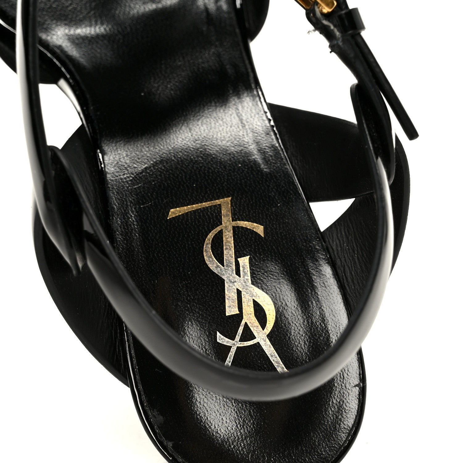 Saint Laurent Patent Tribute 75 Platform Sandals 39 Black 13 of 24