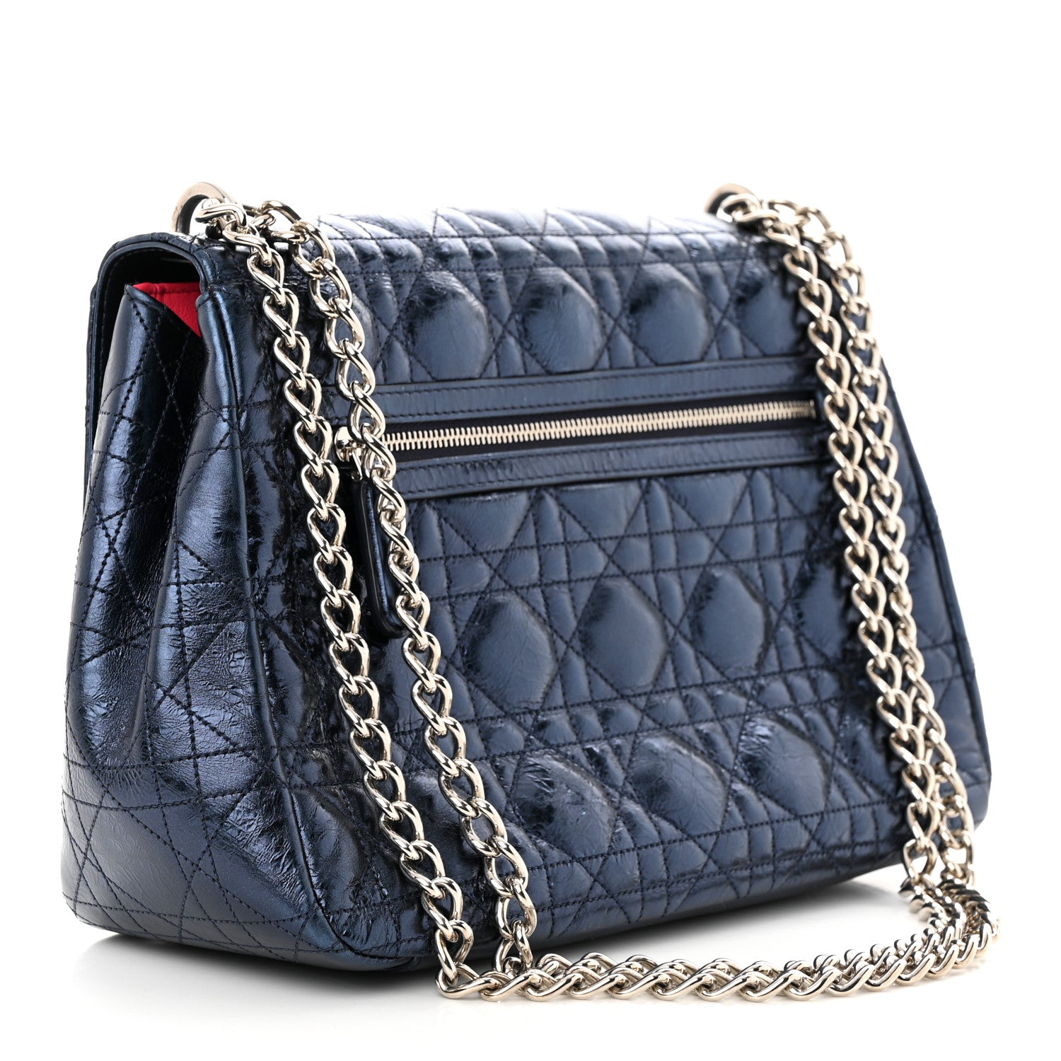 Christian Dior Metallic Calfskin Large Miss Dior Flap Marine 3 of 10