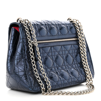 Christian Dior Metallic Calfskin Large Miss Dior Flap Marine 3 of 10