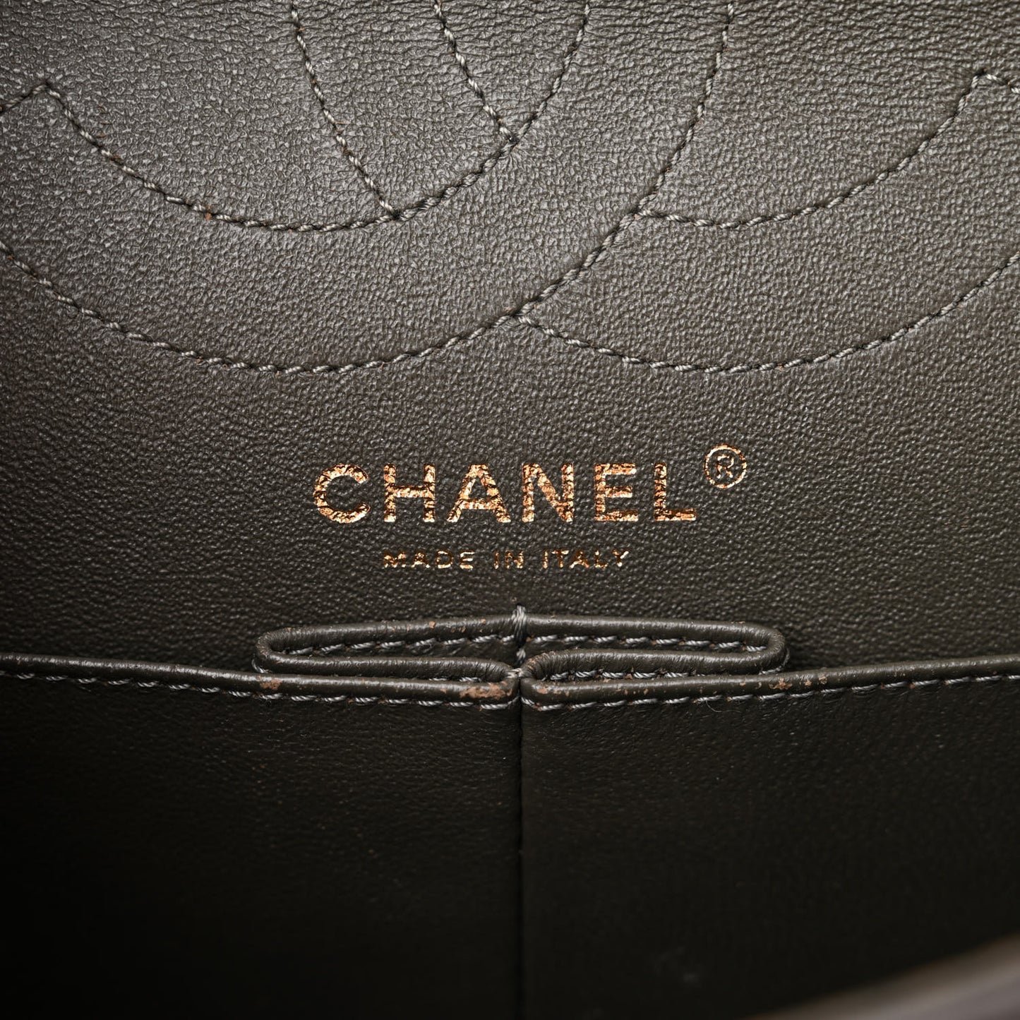 Aged Calfskin Chevron Quilted 2.55 Reissue 226 Flap Dark Grey