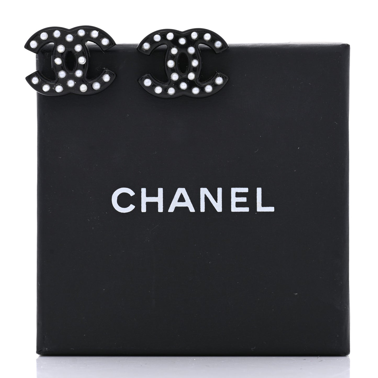 Crystal Resin CC Earrings Black
