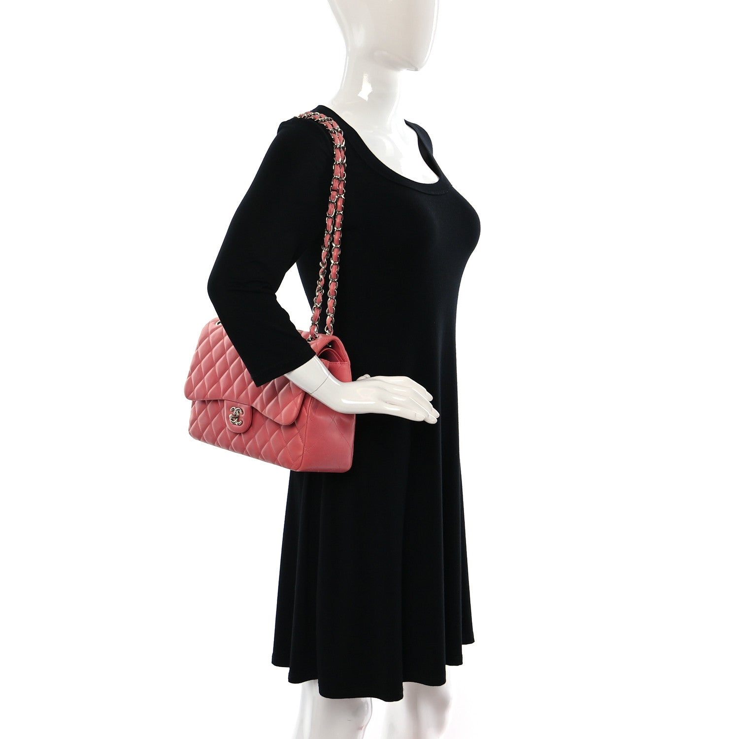 Chanel Lambskin Quilted Jumbo Double Flap Pink 2 of 16