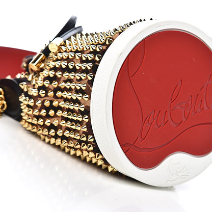 Christian Louboutin Neoprene Leopard Print Studded Marie Jane Loubirun Bucket Marron Black 8 of 10
