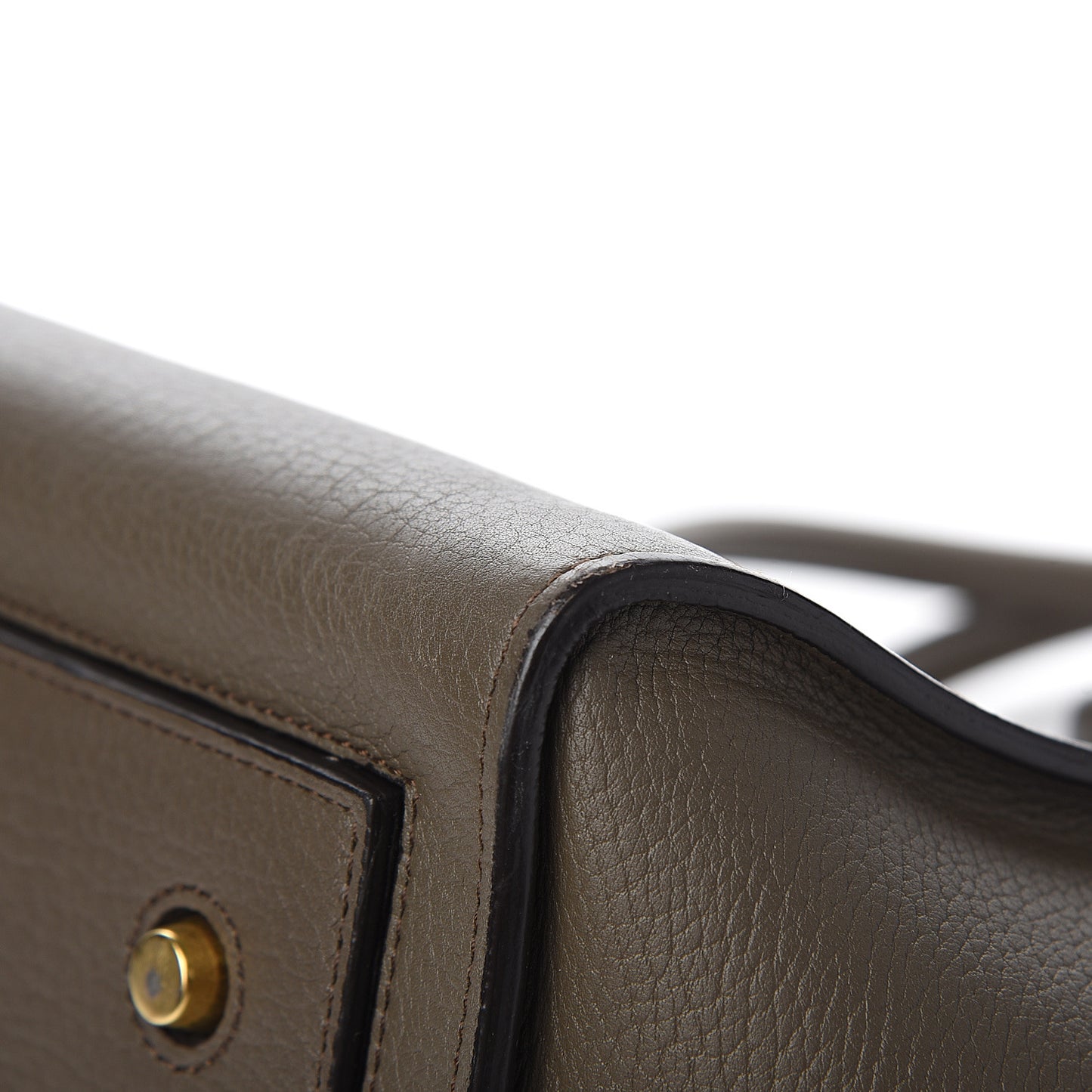 Crisped Calfskin Large Tie Knot Tote Dark Khaki