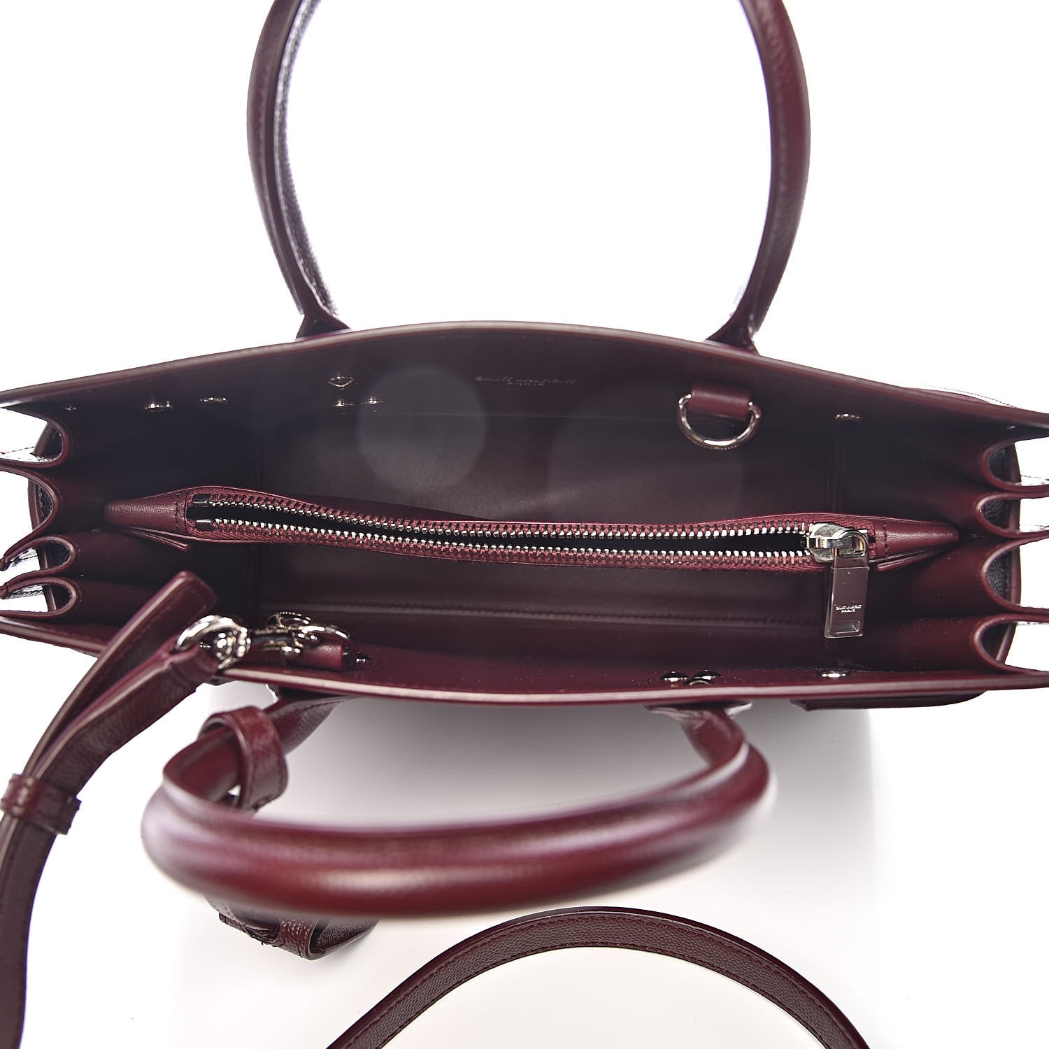 Saint Laurent Grained Calfskin Small Sac De Jour Bag Rouge Legion 5 of 10