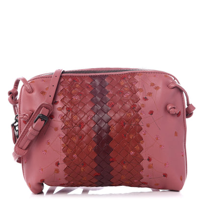 Bottega Veneta Nappa Intrecciato Floral Embroidered Pillow Crossbody Messenger Dusty Rose 1 of 8