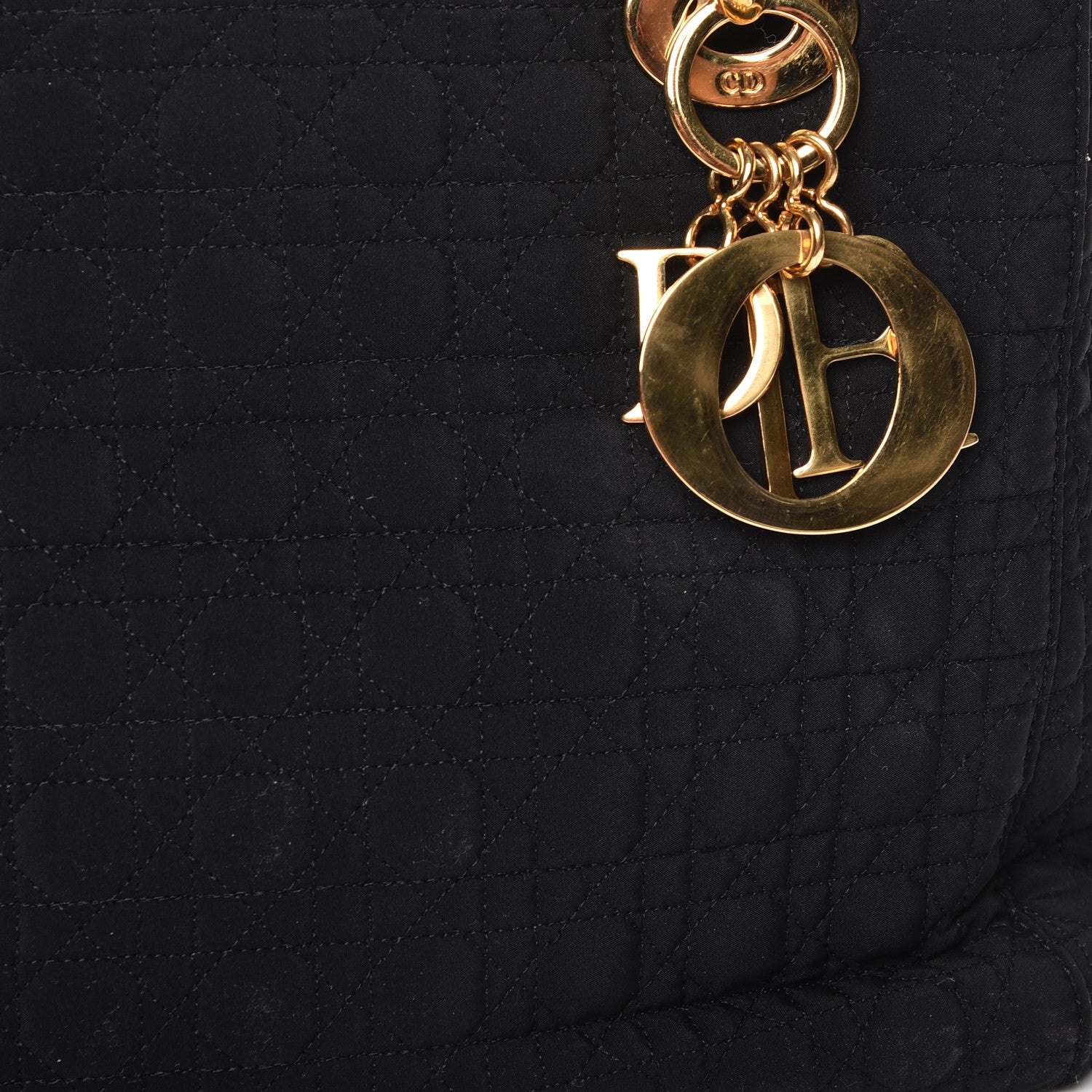 Christian Dior Nylon Cannage Medium Lady Dior Black 9 of 16