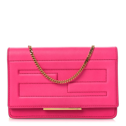 Fendi Vitello Flamingo Tube Wallet on Chain Fuchsia 1 of 13