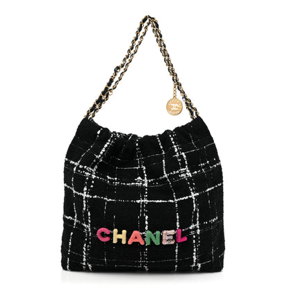 Chanel Wool Tweed Quilted Chanel 22 Black Multicolor 1 of 11