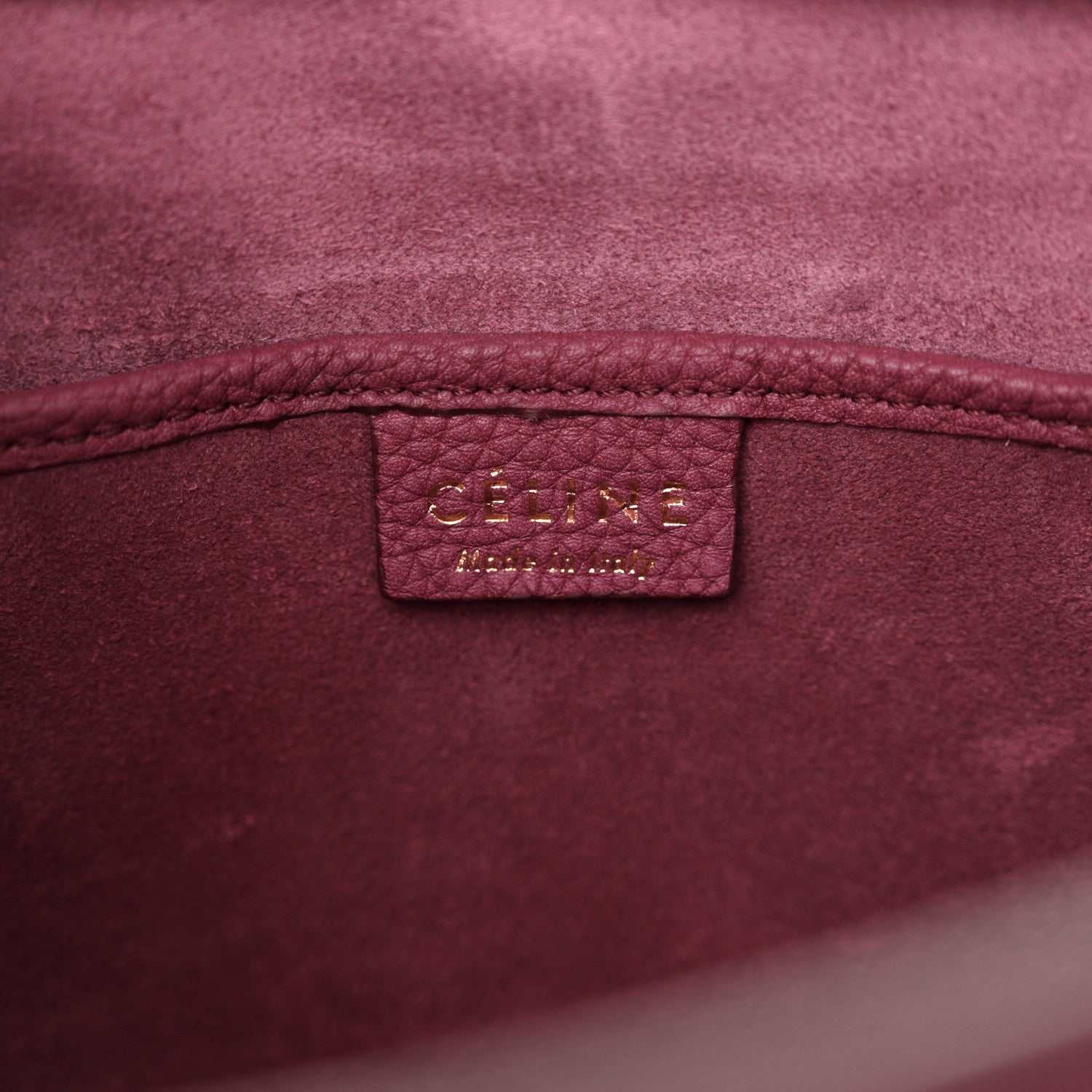 Celine Drummed Calfskin Nano Luggage Plum 6 of 12