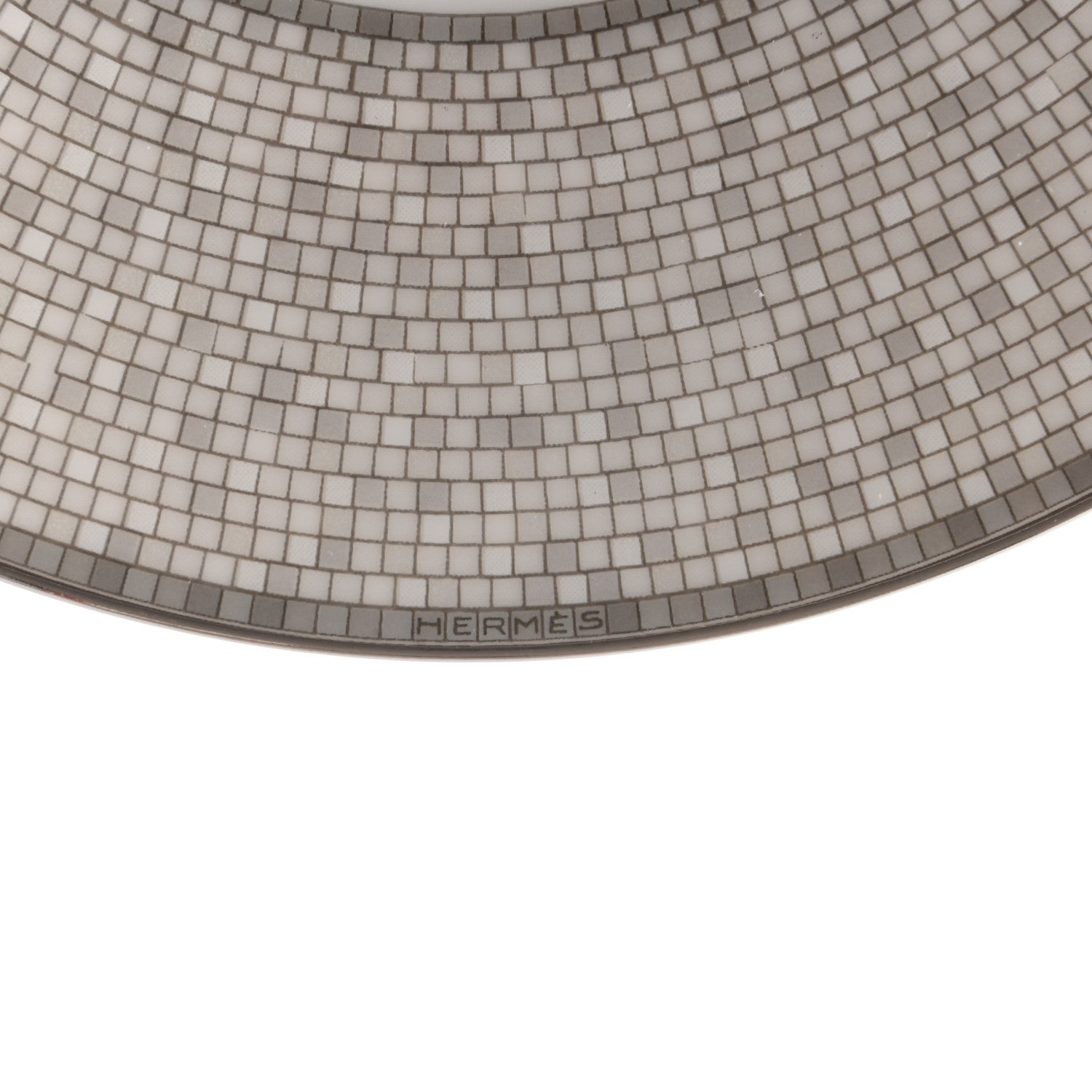 Hermes Porcelain Mosaique Au 24 Platine Tea Cup And Saucer Set Of 2 Platinum 7 of 9