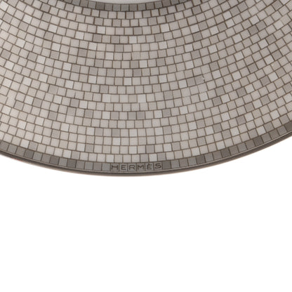 Hermes Porcelain Mosaique Au 24 Platine Tea Cup And Saucer Set Of 2 Platinum 7 of 9