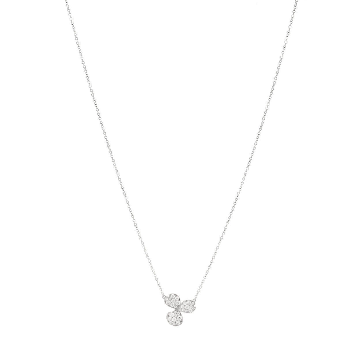 Tiffany Platinum Diamond Paper Flowers Pave Pendant Necklace 1 of 7
