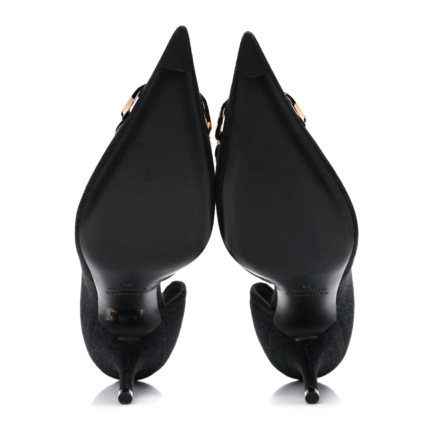 Denim BB D'Orsay Pointed Toe Knife 80mm Pump 39 Black