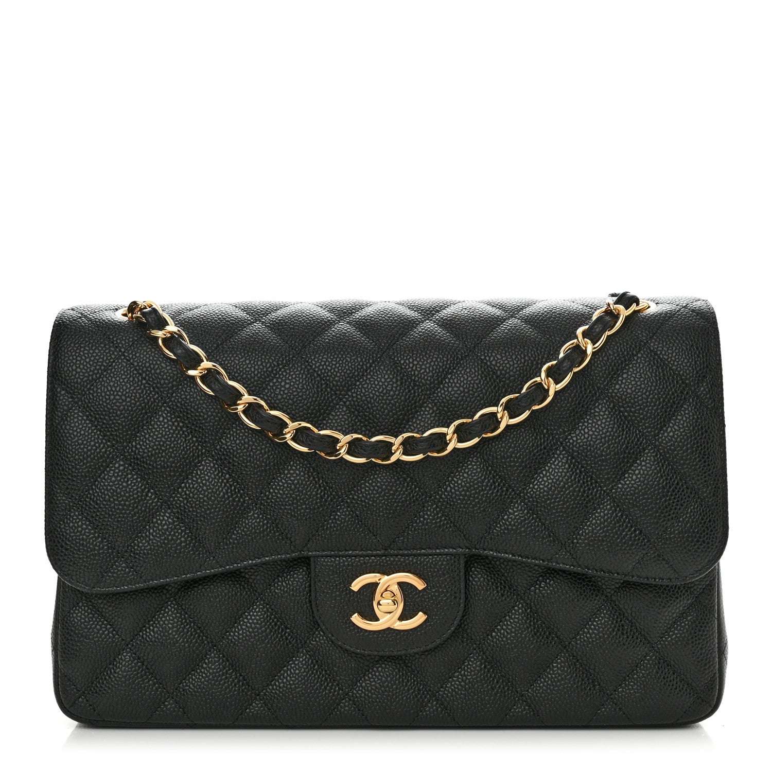 Chanel Caviar Quilted Jumbo Double Flap Black 1 of 12