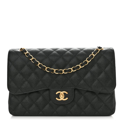 Chanel Caviar Quilted Jumbo Double Flap Black 1 of 12