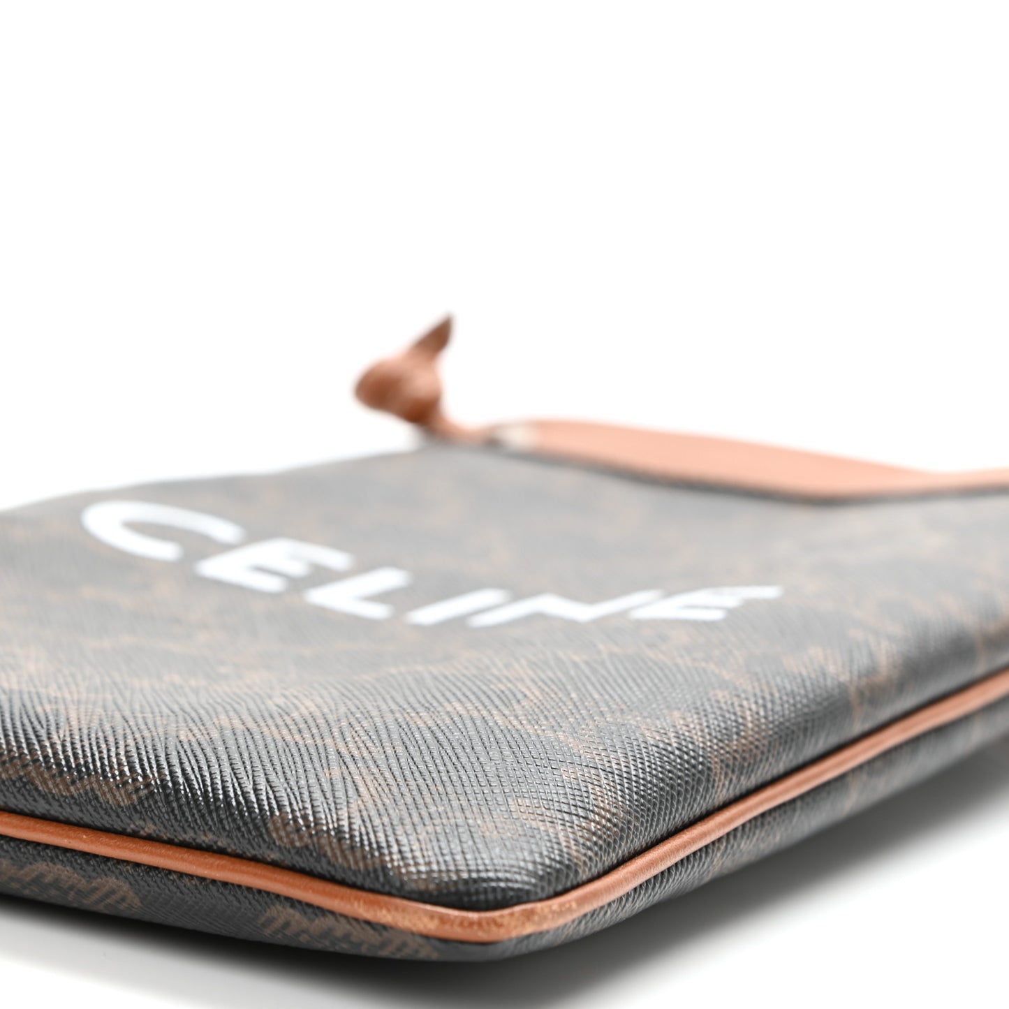 Triomphe Canvas Calfskin Mini Poche Bag Tan
