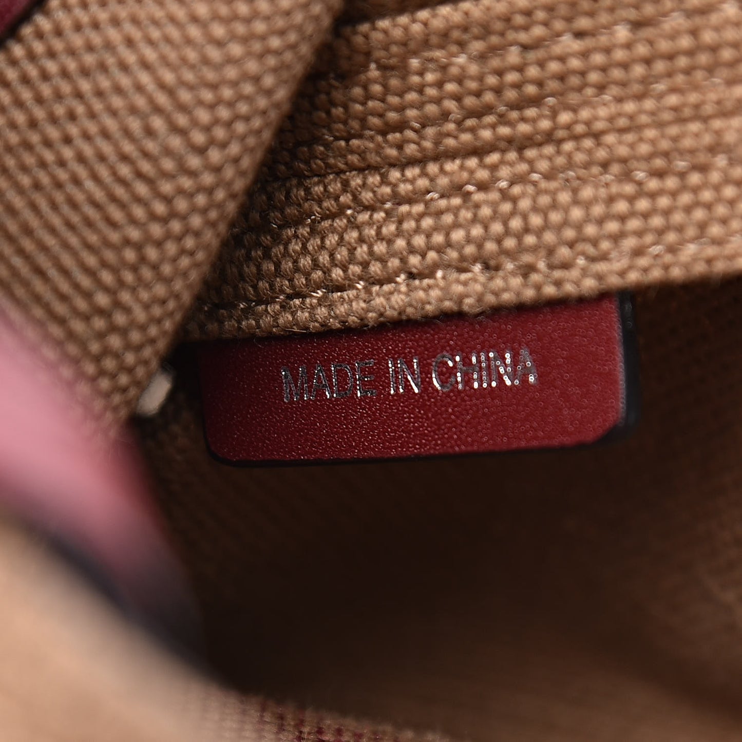 Canvas Mega Check Mini Ashby Tassel Crossbody Burgundy Red