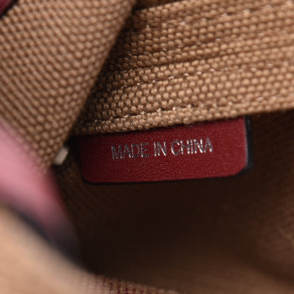 Burberry Canvas Mega Check Mini Ashby Tassel Crossbody Burgundy Red 7 of 15