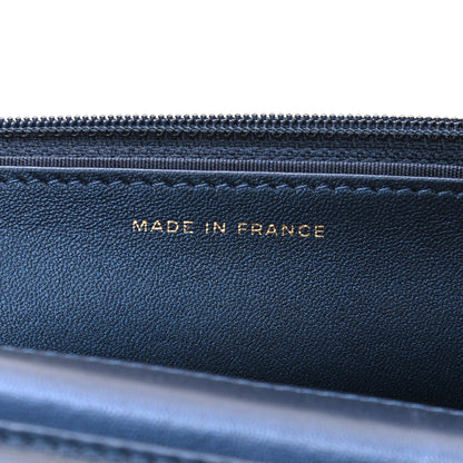 Chanel Metallic Lambskin Quilted Boy Wallet On Chain WOC Blue 7 of 15