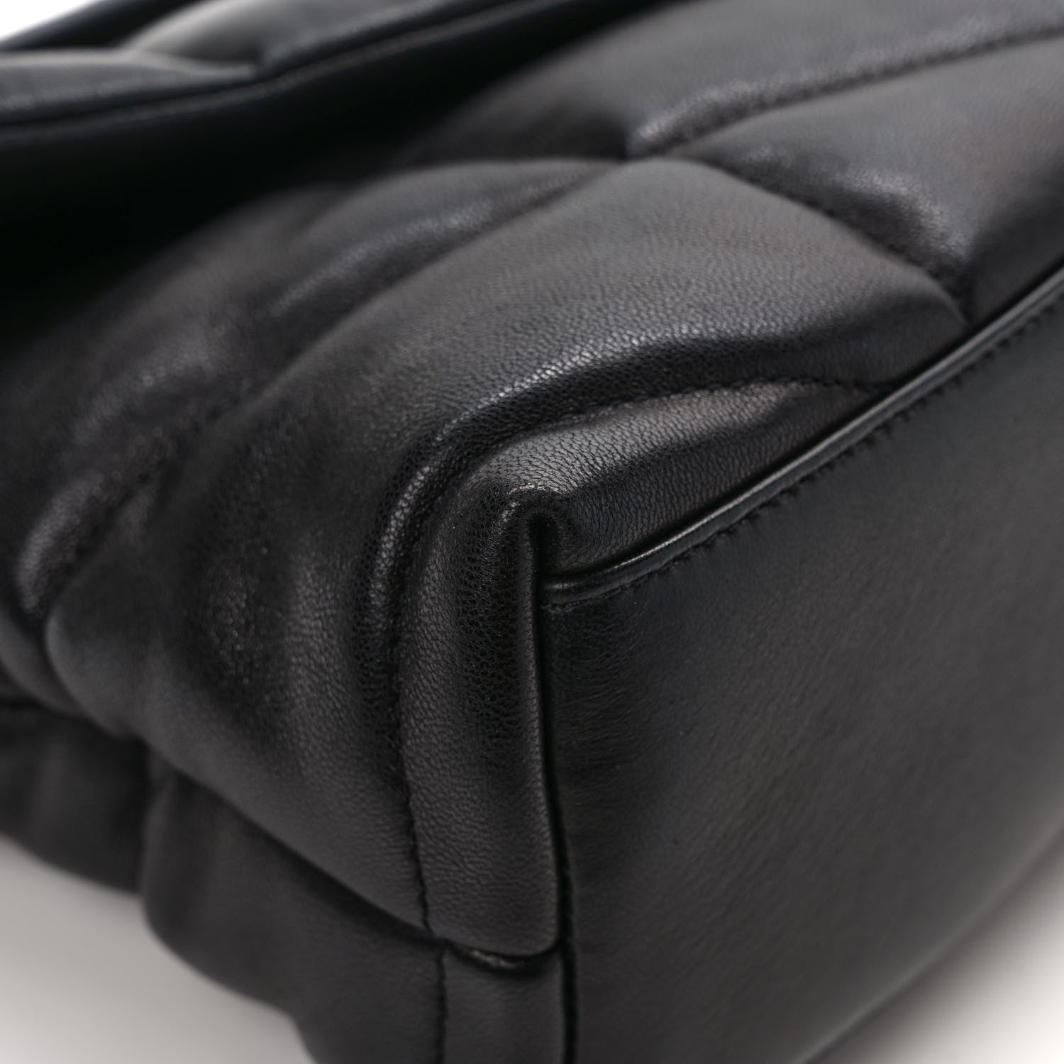 Saint Laurent Lambskin Quilted Monogram Monochrome Small Loulou Puffer Chain Satchel Black 9 of 10