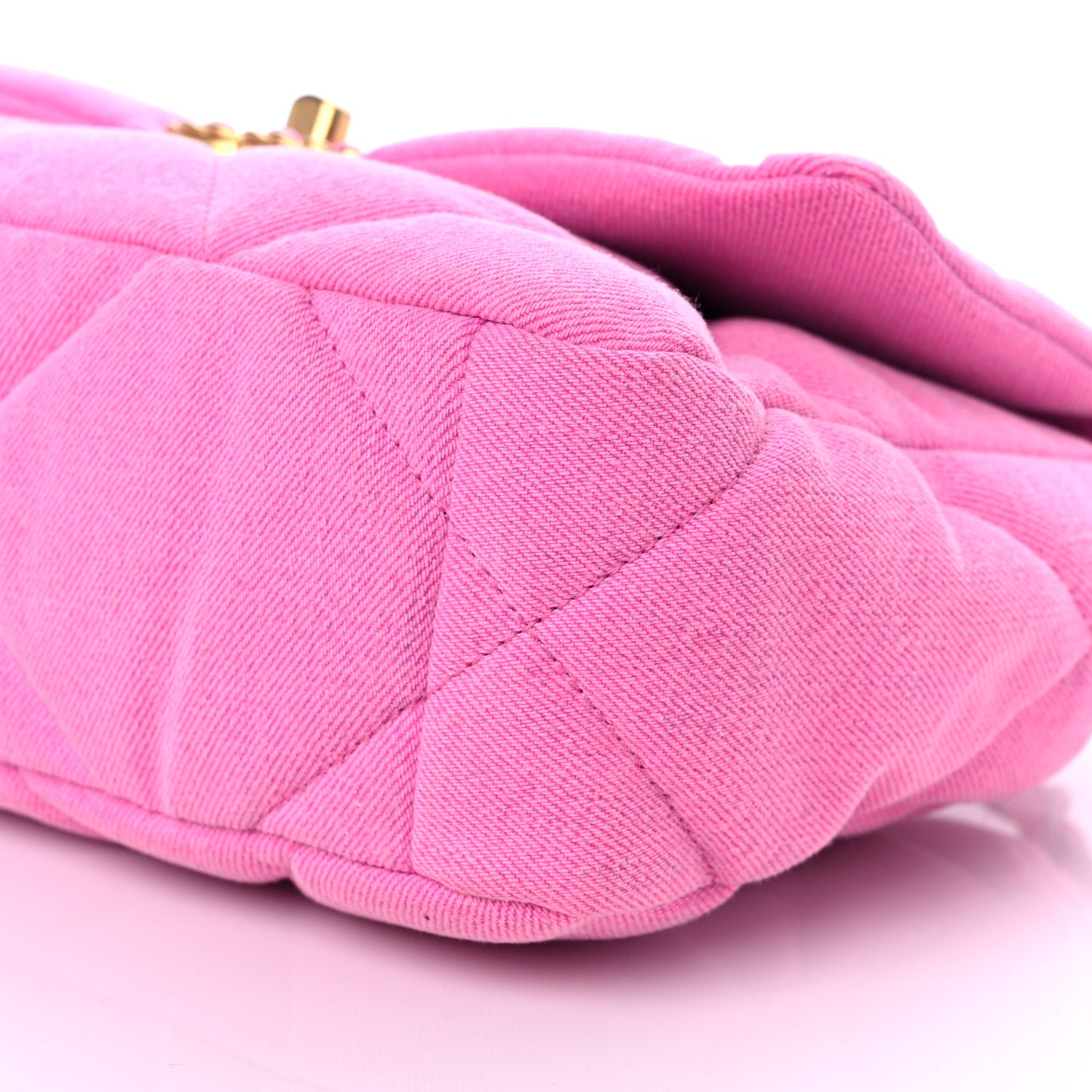 Chanel Denim Quilted Medium Chanel 19 Flap Neon Pink 9 of 9