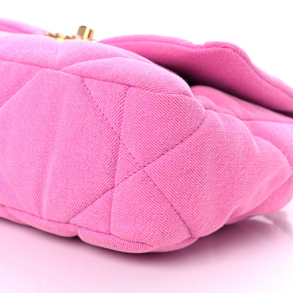 Chanel Denim Quilted Medium Chanel 19 Flap Neon Pink 9 of 9