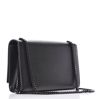 Saint Laurent Grain De Poudre Medium Classic Monogram Kate Satchel Black 3 of 9