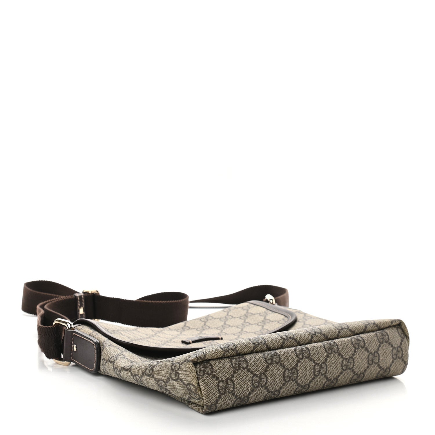 Gucci GG Plus Monogram Small Flap Messenger Bag Beige Dark Brown 4 of 9