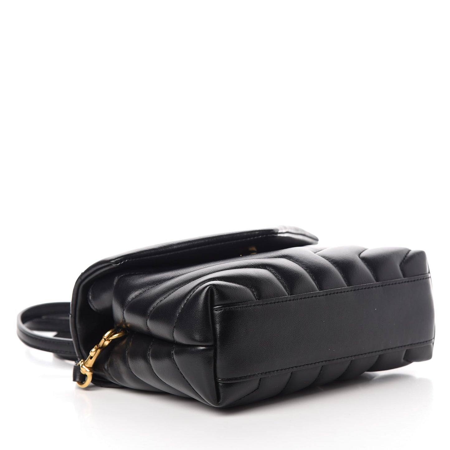 Calfskin Y Quilted Monogram Toy Loulou Crossbody Bag Black