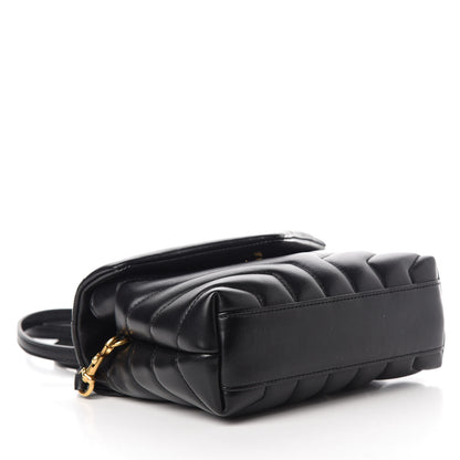 Saint Laurent Calfskin Y Quilted Monogram Toy Loulou Crossbody Bag Black 4 of 12