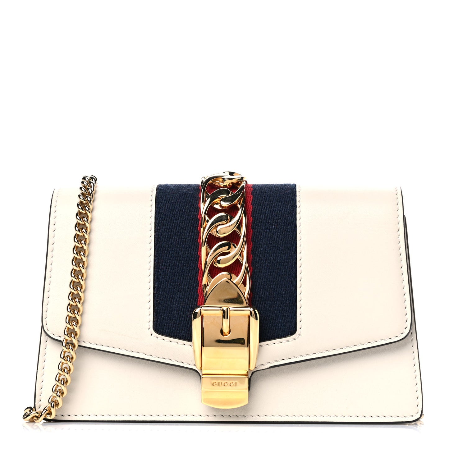 Calfskin Super Mini Sylvie Chain Shoulder Bag White