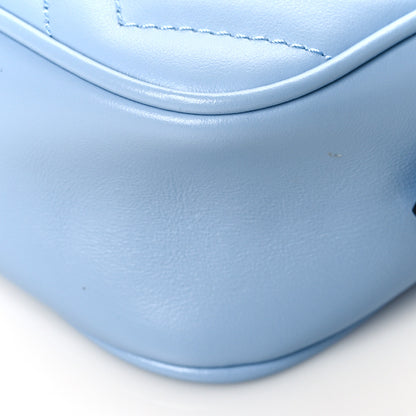Gucci Calfskin Matelasse Mini GG Marmont Chain Shoulder Bag Porcelain Light Blue 11 of 11