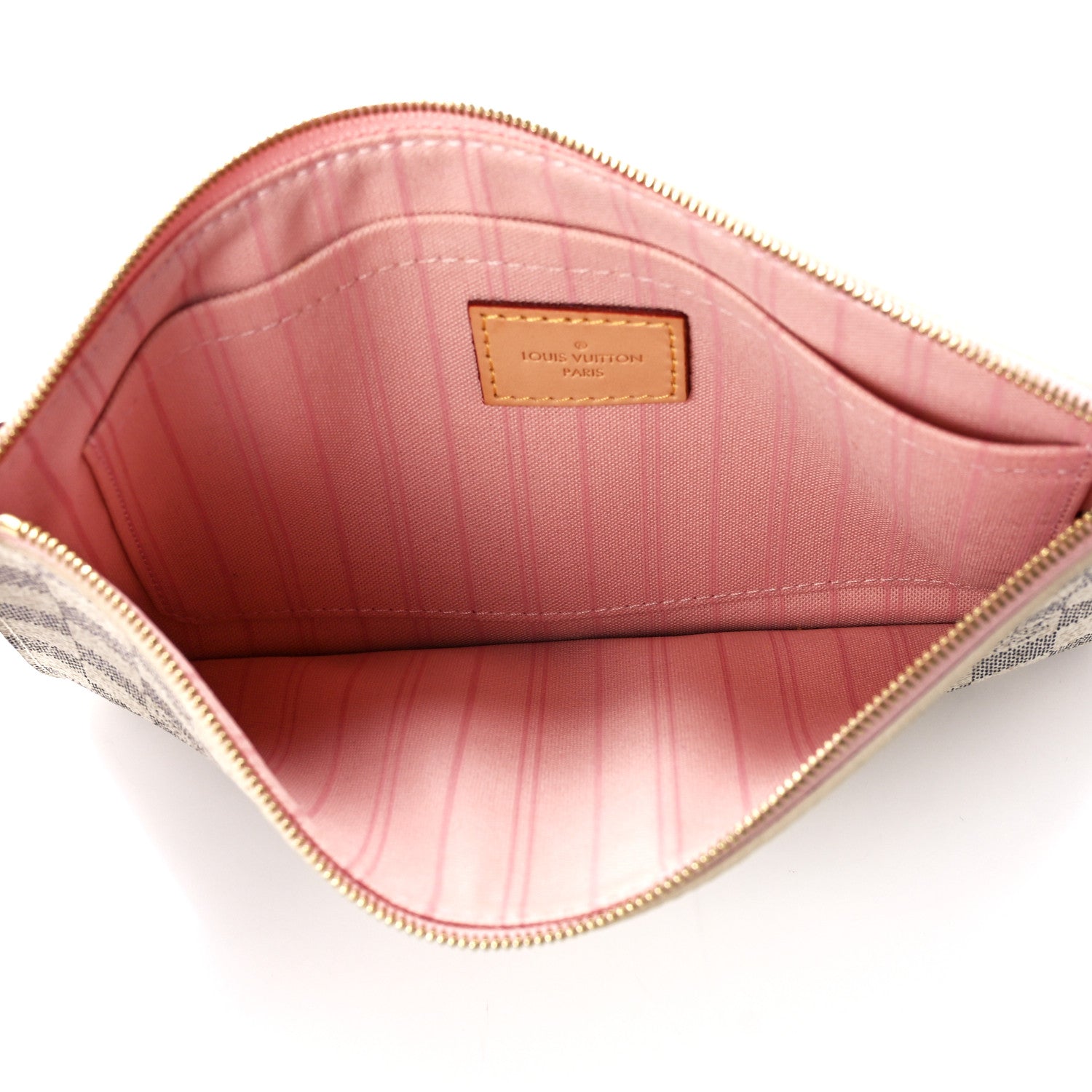 Louis Vuitton Damier Azur Neverfull MM GM Pochette Rose Ballerine 5 of 11