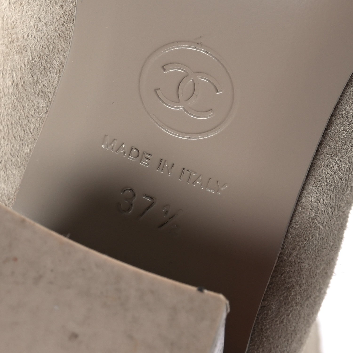 Chanel Suede Calfskin CC Short Boots 37.5 Beige 7 of 8
