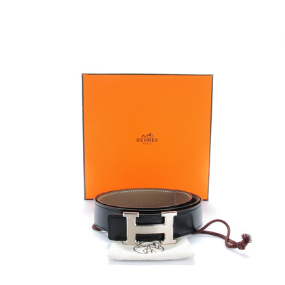 Hermes Box Togo 32mm H Belt 90 Black Etoupe 9 of 9
