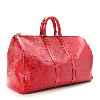 Louis Vuitton Epi Keepall 45 Castillan Red 2 of 13