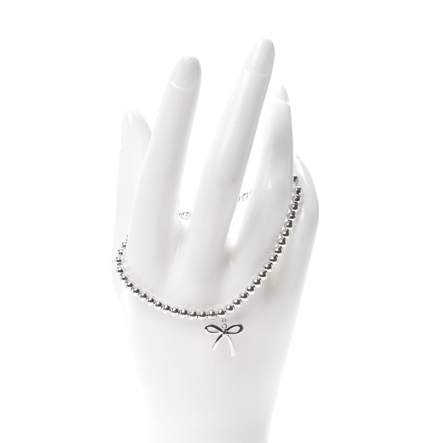 Sterling Silver 4mm Bow Bead Bracelet