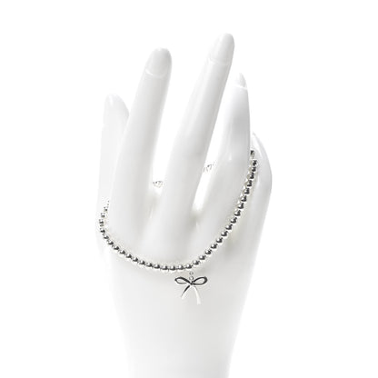 Tiffany Sterling Silver 4mm Bow Bead Bracelet 2 of 5