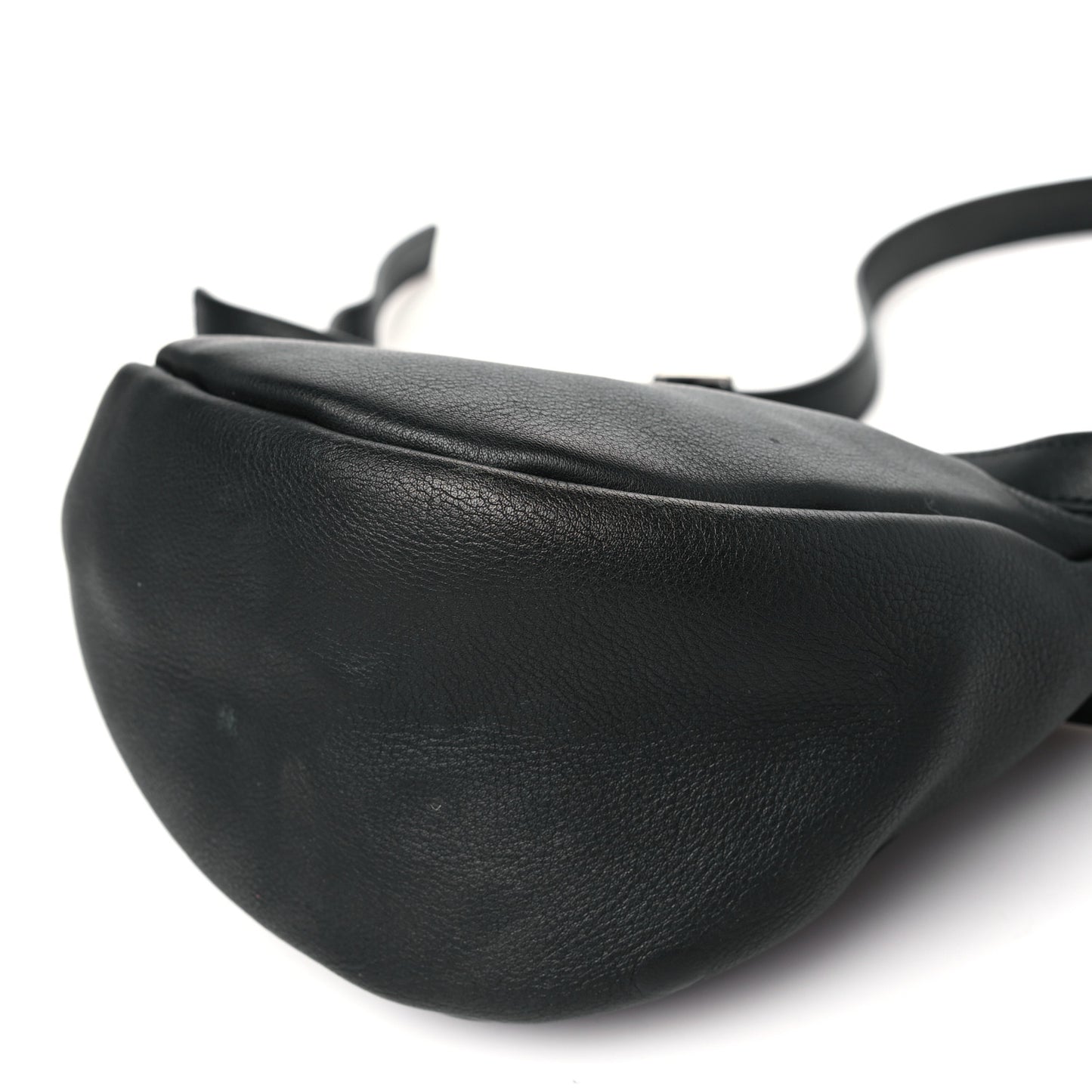 Grained Calfskin Small Slouchy Banana Bag Black