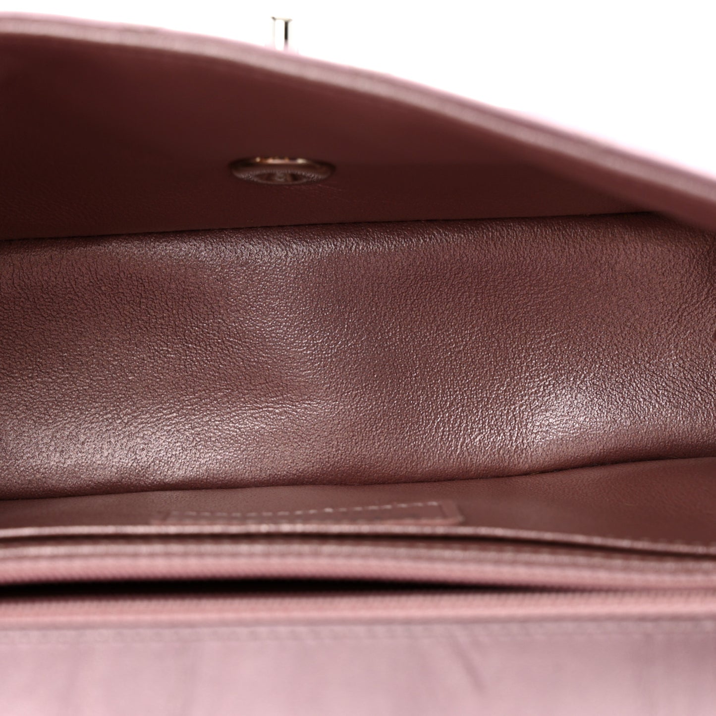 Metallic Calfskin Quilted Mini Rectangular Flap Pink