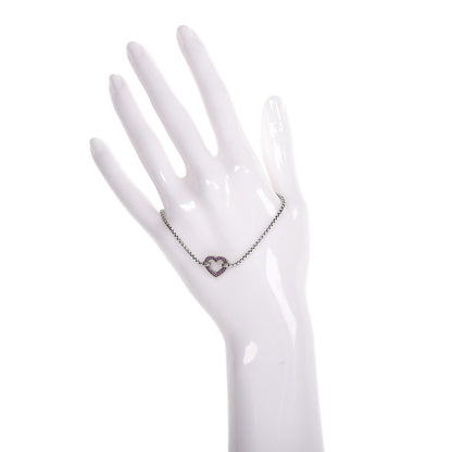 David Yurman Sterling Silver Pink Sapphire Valentine Hearts Station Bracelet 2 of 6